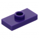 LEGO lapos elem 1 bütyökkel középen 1×2, sötétlila (15573)